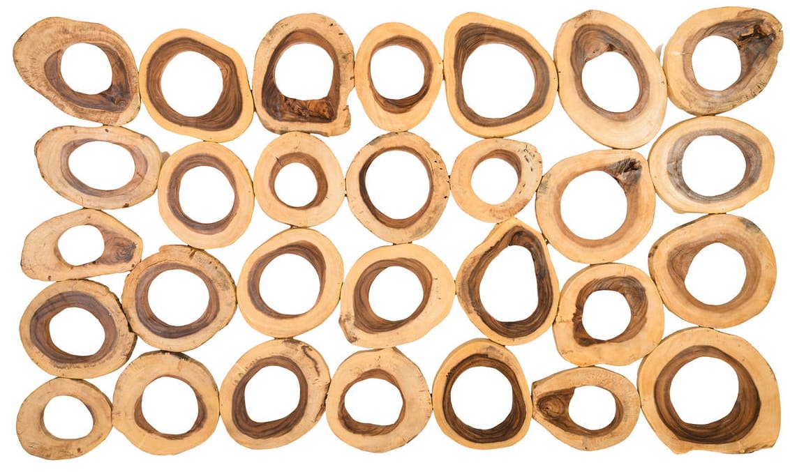 3ds Max rustic natural wood ring wall art panel