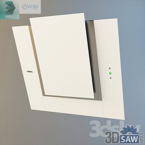 Inclined wall cooker hood with a large cream glass front panel over pale side wings and a right-edge column of touch keys