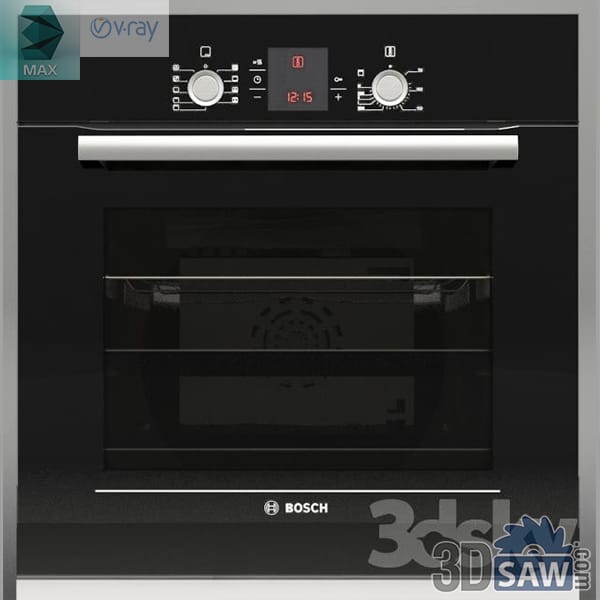 All-black built-in oven with a seamless glass front, silver bar handle and a fascia of two knobs, a red readout and touch buttons