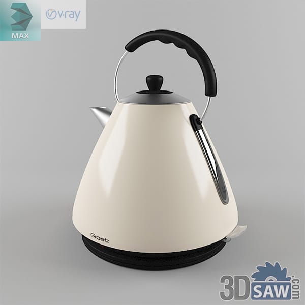 Cone-shaped cream pyramid kettle with a chrome swan-neck spout, a tall black-gripped arched handle, a knobbed lid and a side water gauge, on a round base