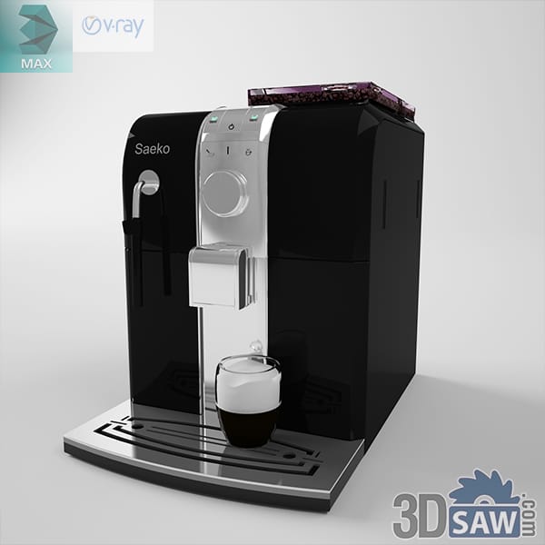 Glossy black automatic espresso machine with a brushed silver panel, a central knob, a chrome spout over an espresso cup and a wave-patterned drip tray