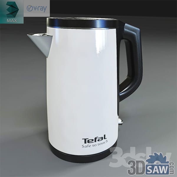 Tall white double-wall cordless kettle with a black wrap handle and lid rim, a grey pour spout and a slim black power base