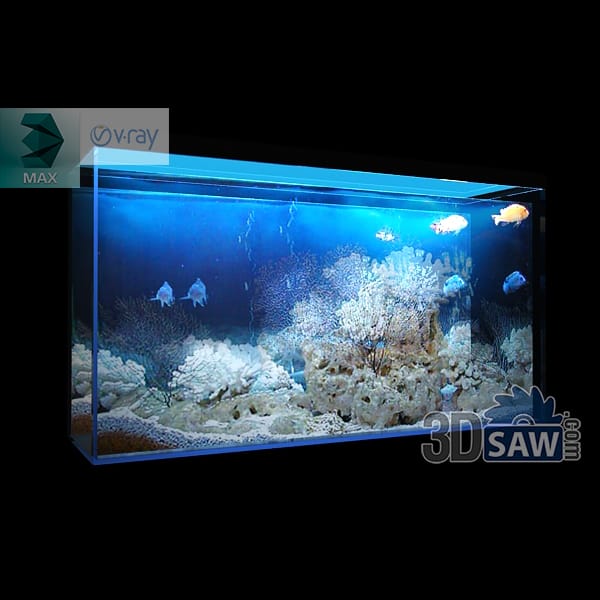 Rimless marine reef aquarium lit blue with pale live rock, corals and reef fish