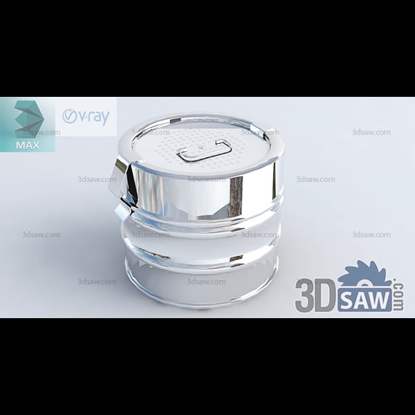 Round stainless steel sterilization drum with a perforated vented lid and folding top handle