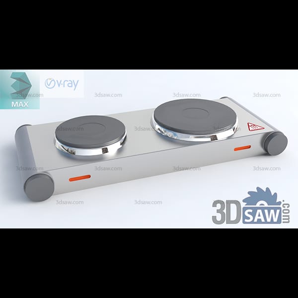 Portable double hot plate with two grey cast heating discs, side control knobs and indicator lights