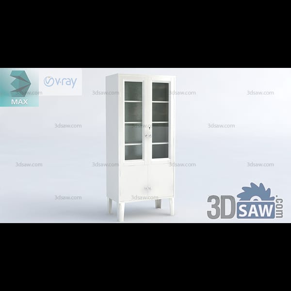 Tall white steel medical cabinet with glazed upper doors, glass shelves and a lower cupboard