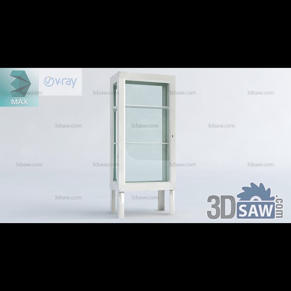 Compact white steel medical cabinet with a single glazed door and three glass shelves on square legs