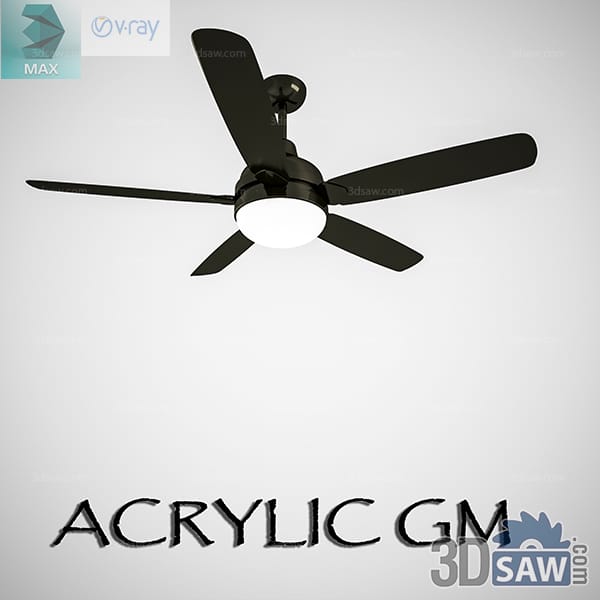 Black five-blade ceiling fan with bright integrated round light