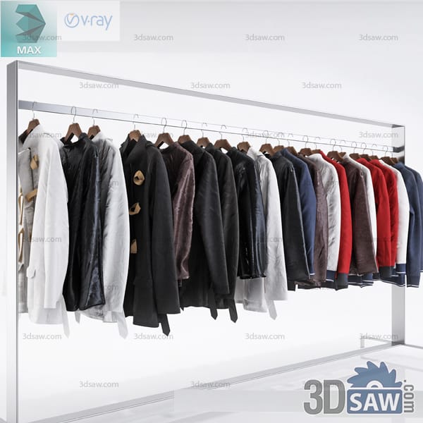 Mixed leather and fabric jackets in dark tones and red on a shop rail