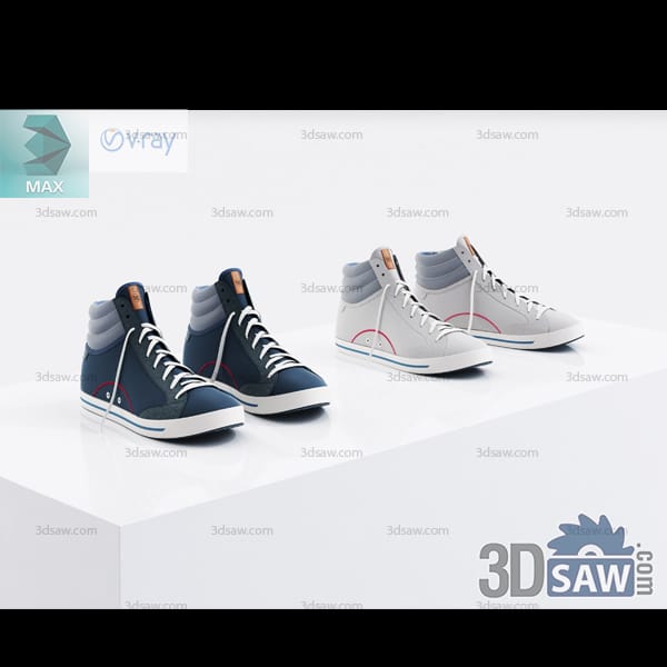 Navy and pale grey canvas high-top sneakers with white laces