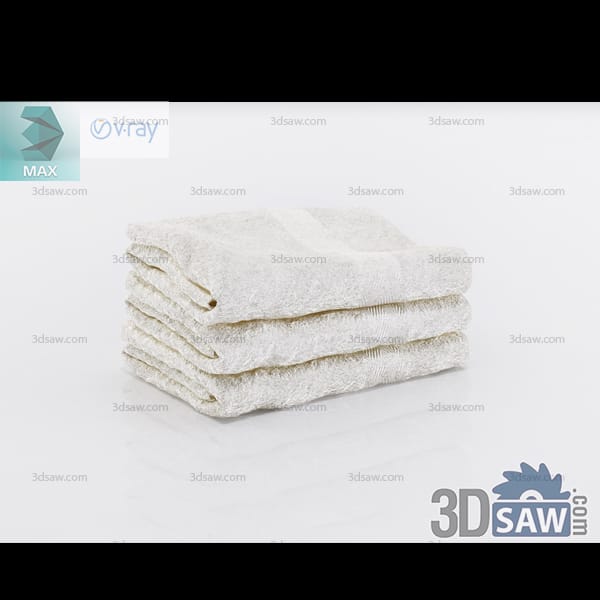 Compact stack of four thick white folded cotton towels