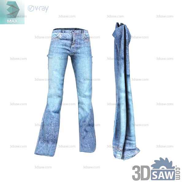 Front and side views of light-wash blue denim jeans with bootcut legs