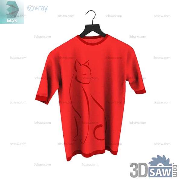 Bright red crew-neck T-shirt with a subtle dark abstract line graphic