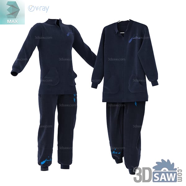 Dark navy zip-neck tracksuit with matching tapered trousers and blue accents