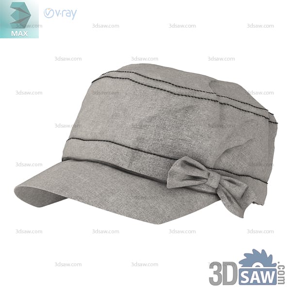 Soft grey newsboy cap with a short brim raised crown bands and side bow