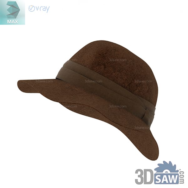 Brown wide-brim cloche hat with a rounded crown and layered band