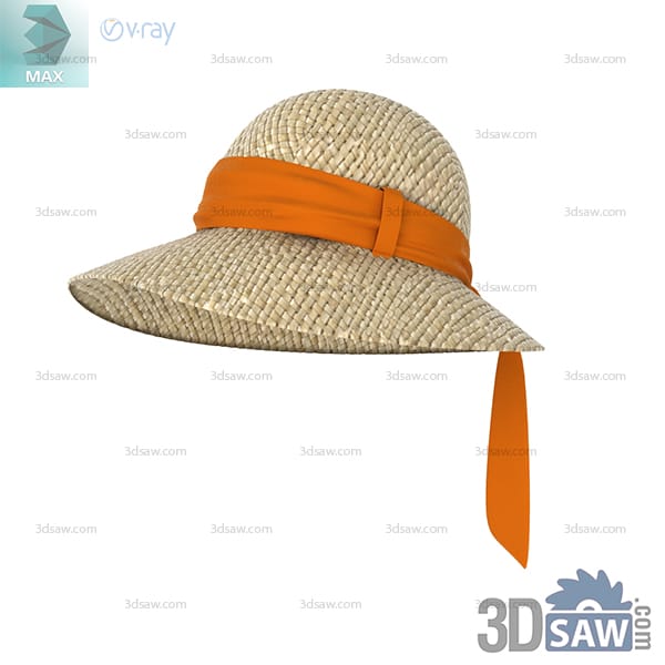 Woven straw sun hat with wide brim and a bright orange ribbon bow