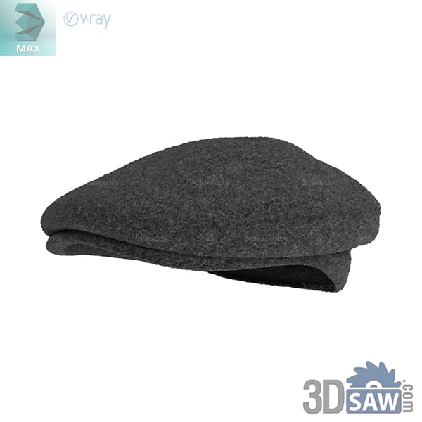 Charcoal woolen flat cap with a low crown and short integrated brim