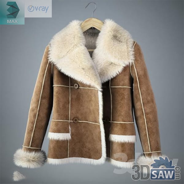 Brown suede coat with oversized pale shearling collar and trim