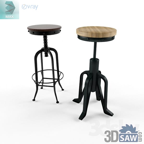 Vintage industrial adjustable bar stools with round timber seats