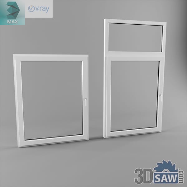 White casement window beside a taller unit with a transom light on top