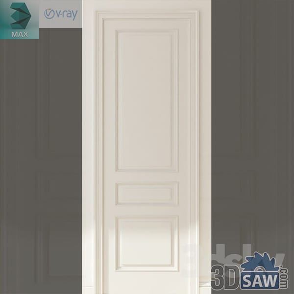Ivory classic door with a tall raised panel over two smaller stacked panels