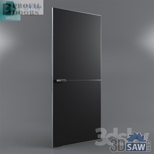 Full-height graphite flush door with a concealed frame and a slim recessed pull