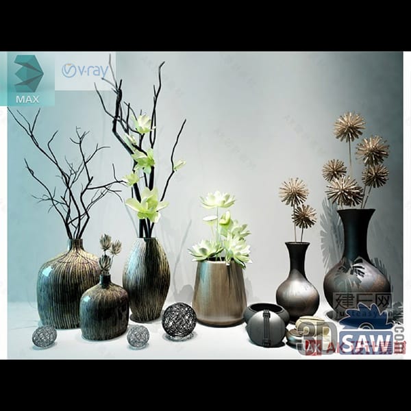Ivory stoneware vase with pampas grass beside a matte white bud vase and ceramic bowl