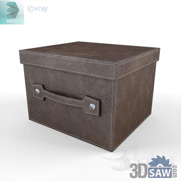 Brown leather-look storage box with a riveted front handle