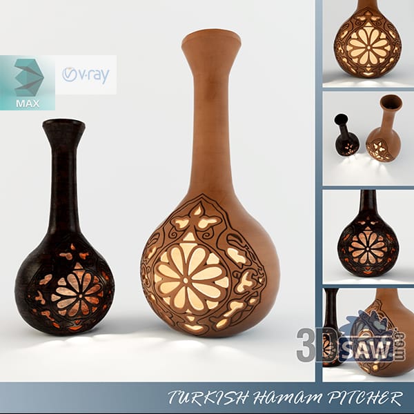 Pierced ceramic lantern-vase duo glowing from an inner light