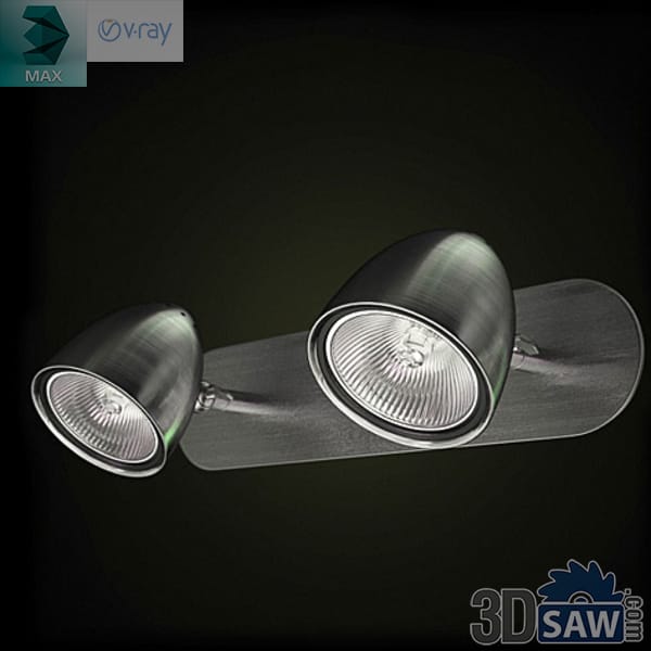 Twin dome-shaped ceiling spotlight mounted on an oval brushed metal base