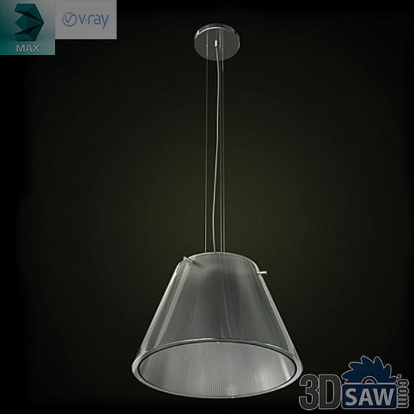 Cone-shaped pendant light with ribbed translucent glass shade