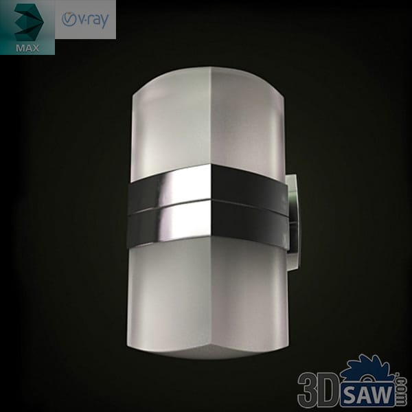 Frosted glass cylinder wall light with a chrome center band