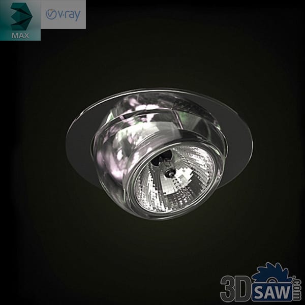 Recessed downlight with a clear faceted glass dome around the lamp