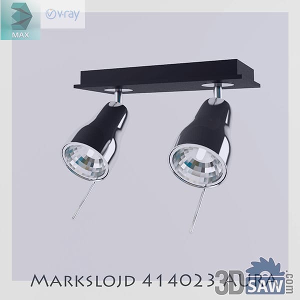 Black twin ceiling spotlight with faceted crystal-glass lenses and pull cords