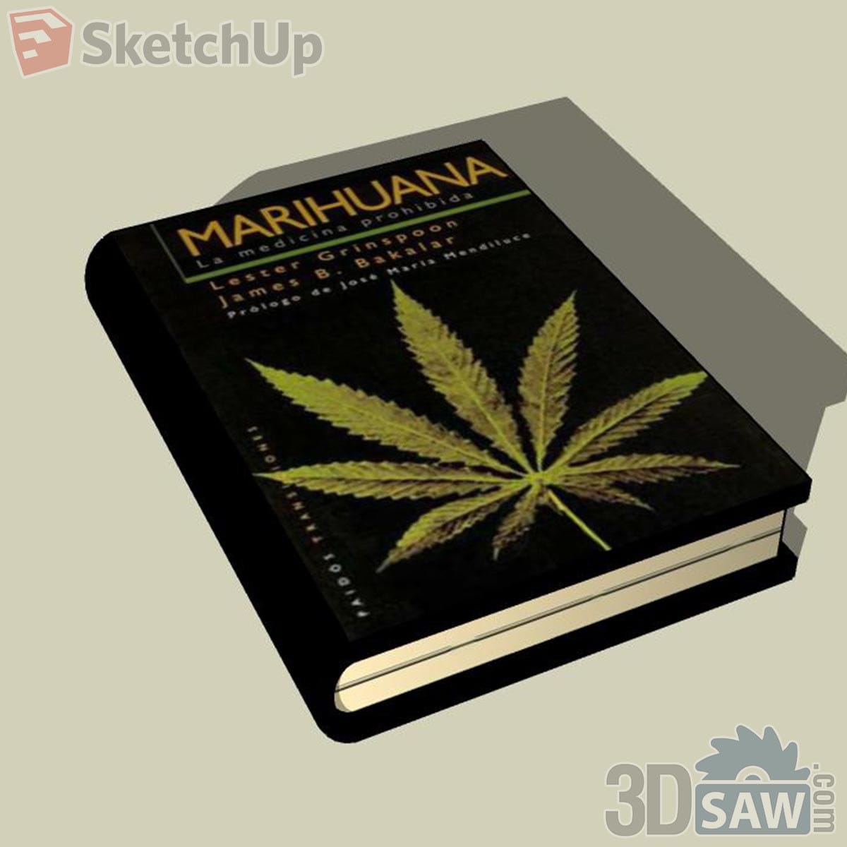Black hardcover lying flat with a large green leaf on the cover and gold lettering