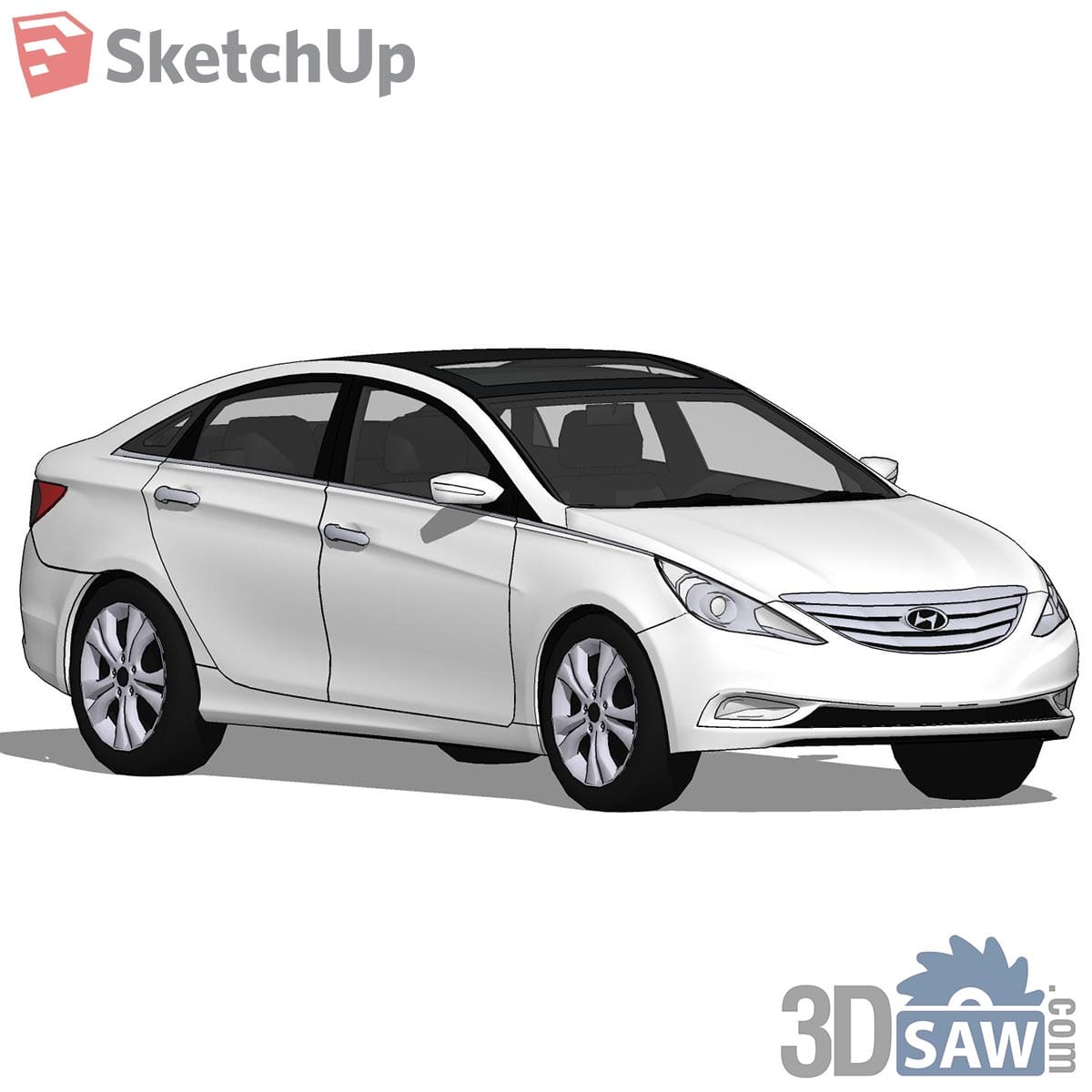 Pearl white executive sedan with chrome grille and silver alloy wheels