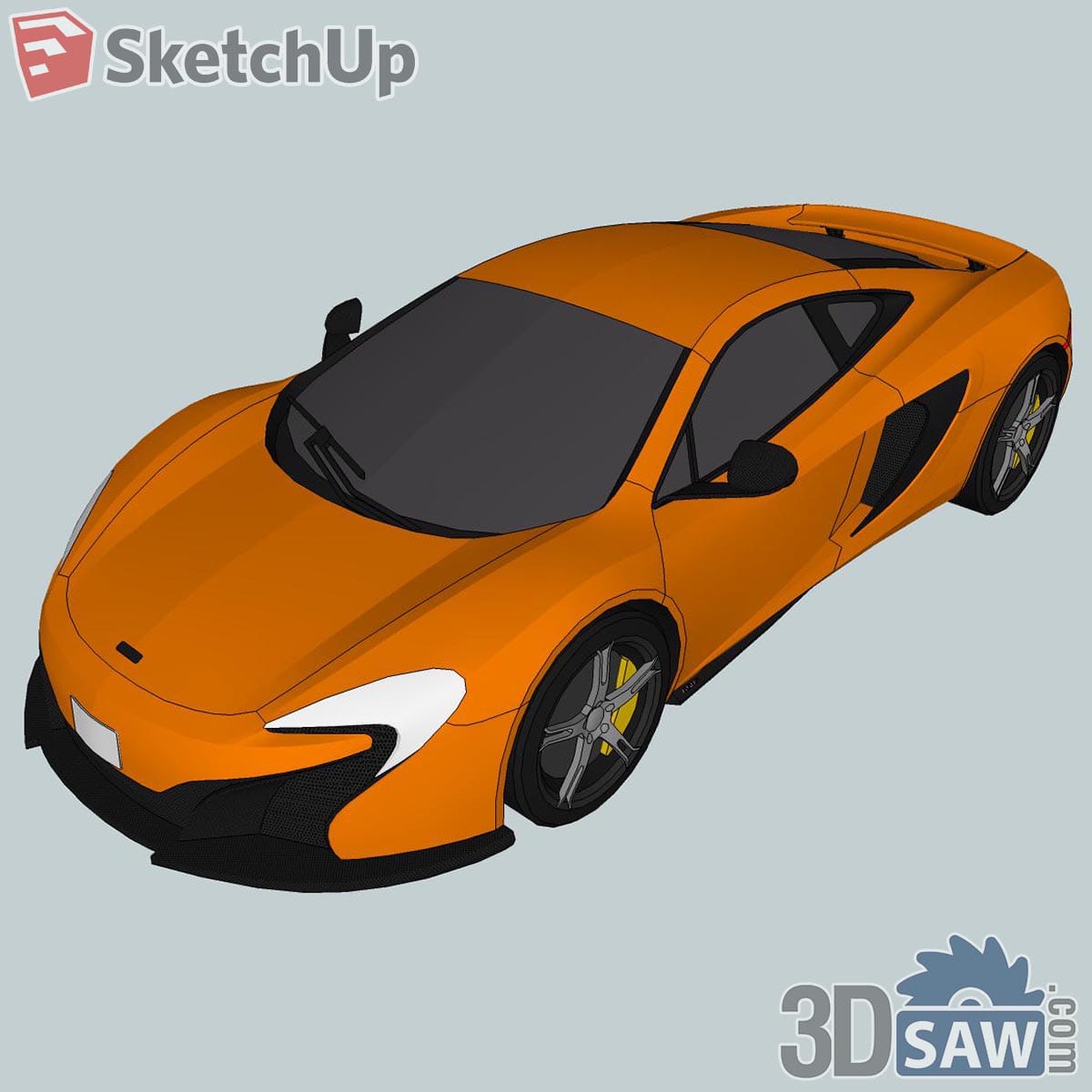 Orange mid-engine supercar with black splitter and yellow calipers