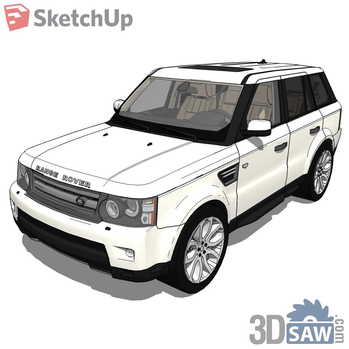 White luxury SUV with black pillars and large alloy wheels