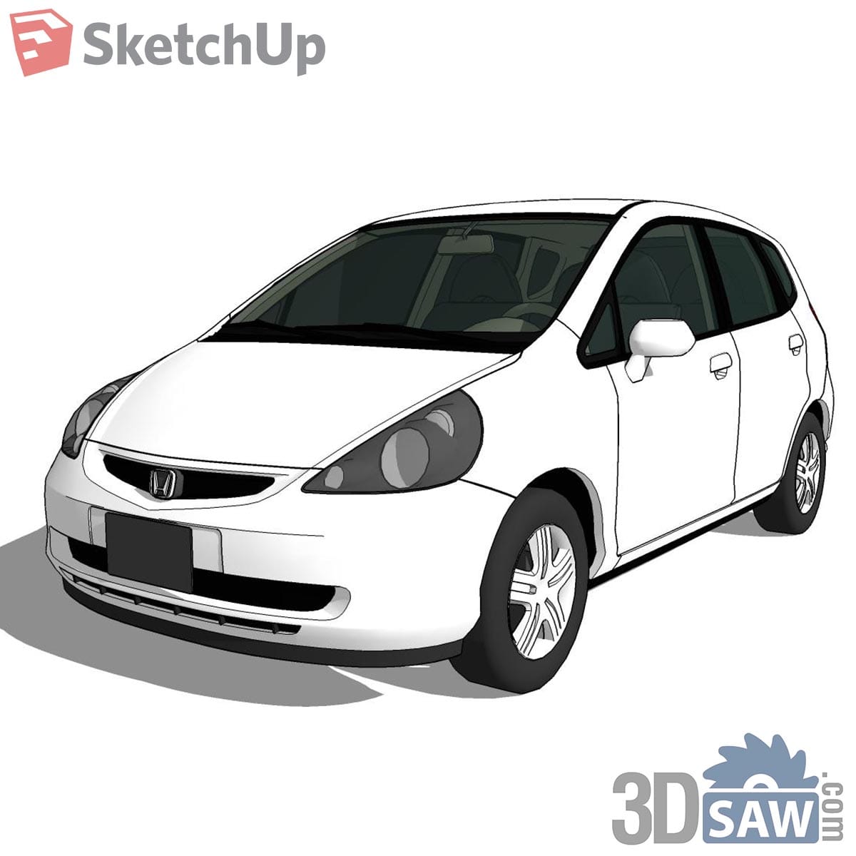 White five-door compact hatchback with tinted windows and alloy wheels