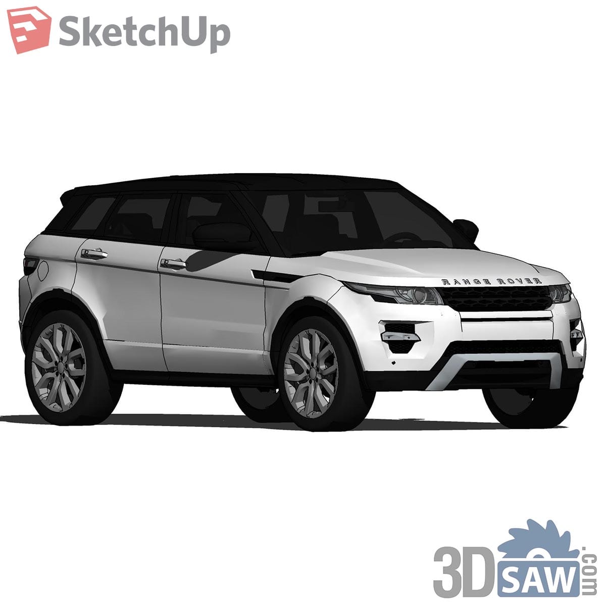 White compact SUV with black roof and large alloy wheels