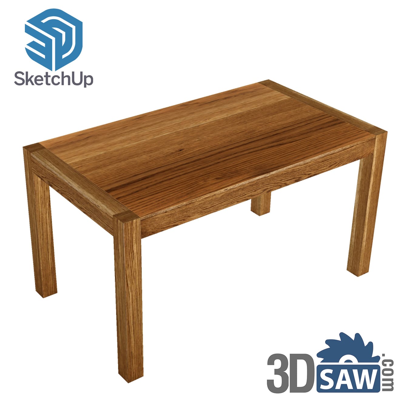 Honey oak dining table with breadboard ends