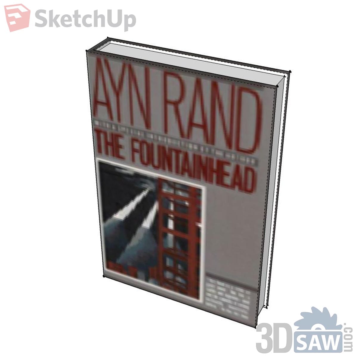 Standing hardcover book with grey jacket, big red title letters and a framed red steel tower photo