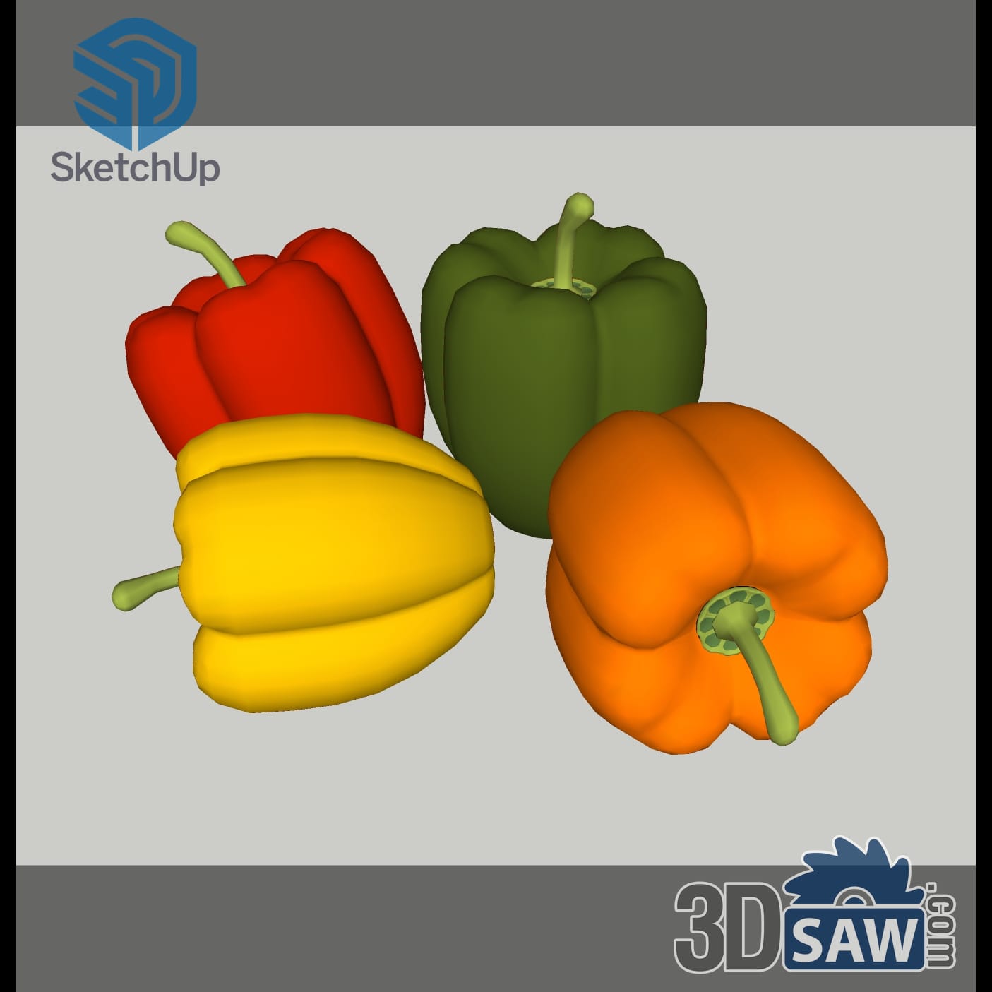 Red, green, yellow and orange bell peppers