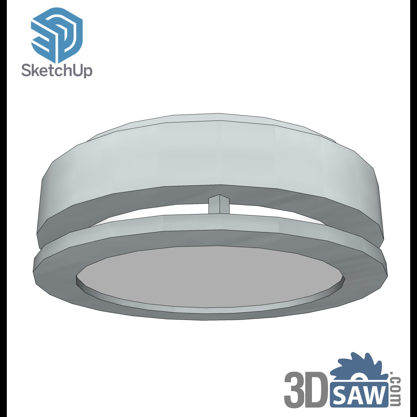 Round flush-mount ceiling light with flat diffuser