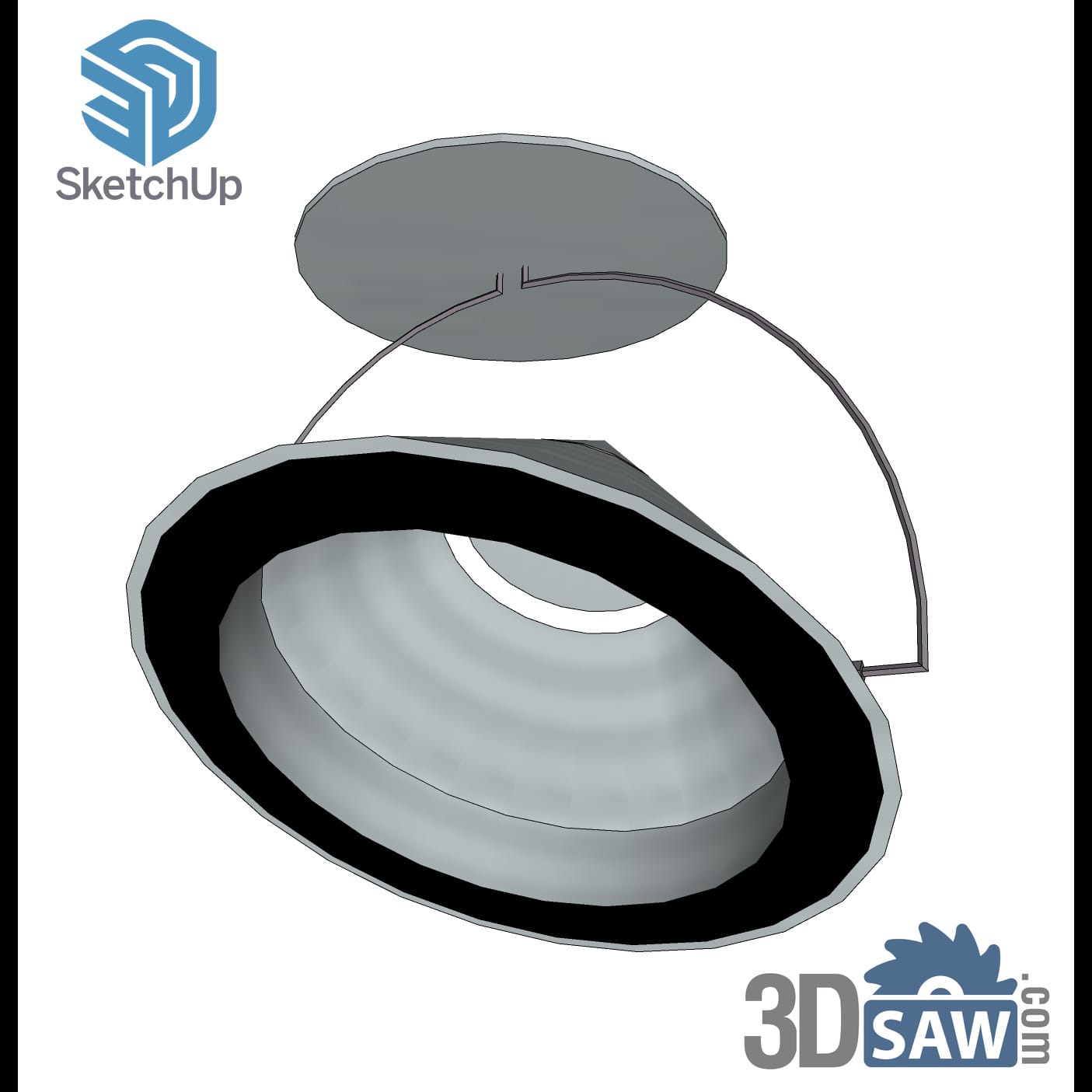 Recessed spotlight with black trim and ribbed reflector cone